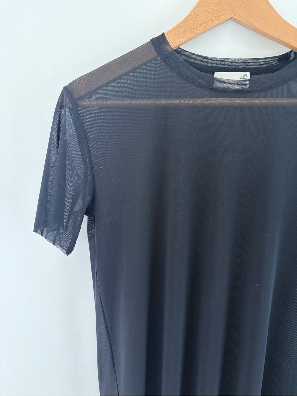 Wilfred Free Black Pontes Sheer Short-Sleeve Mini Dress, XS - Picture 6 of 11